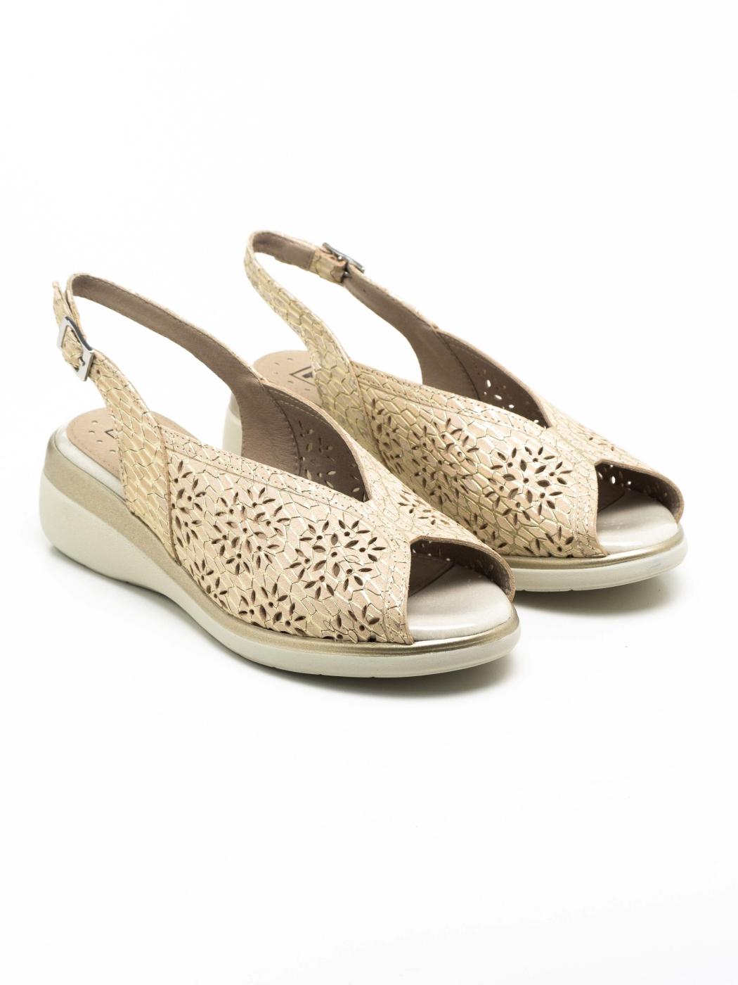 Sandalia Mujer Dorada 10342 Beige